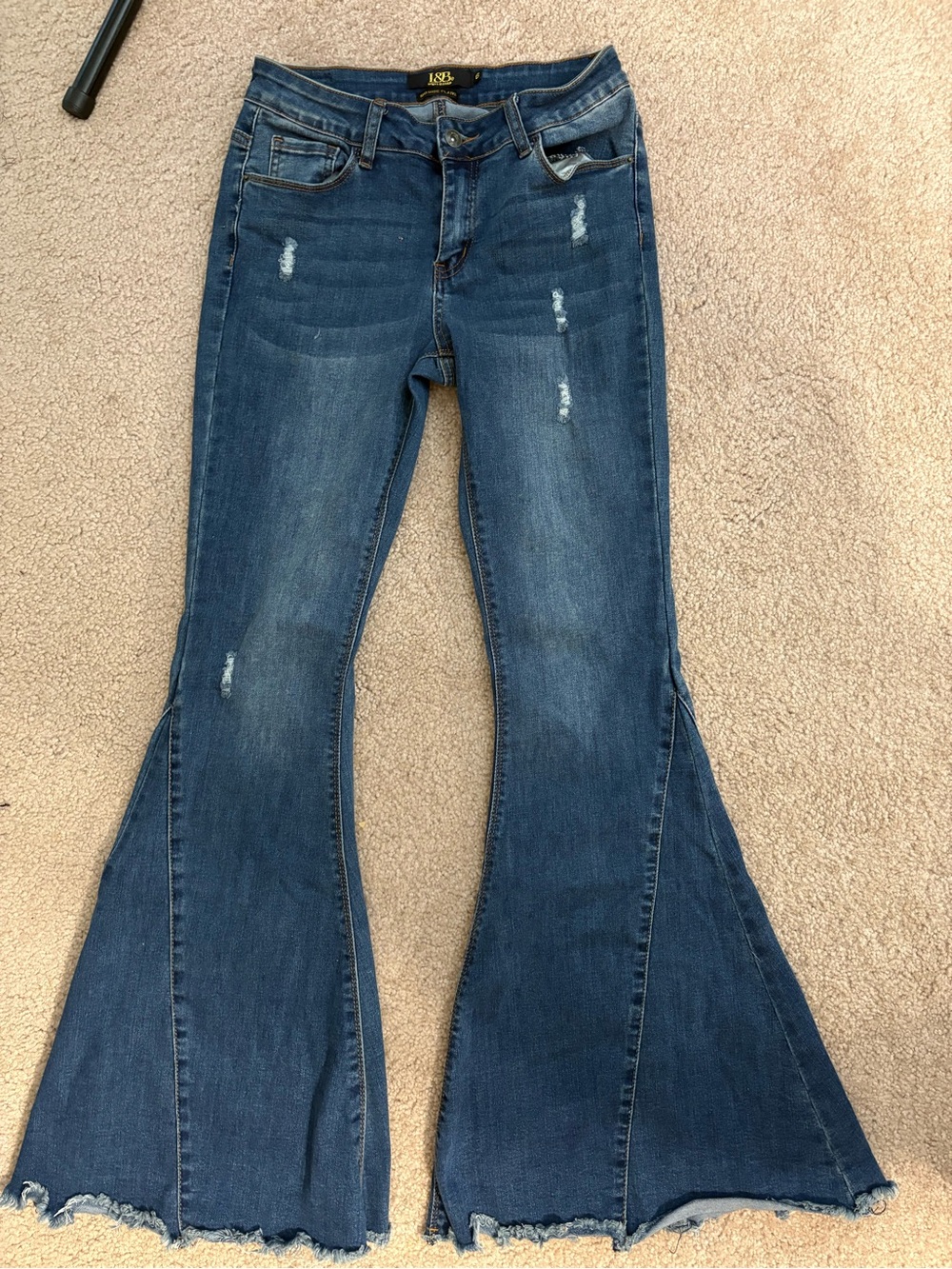 L&B Distressed Flare Jeans